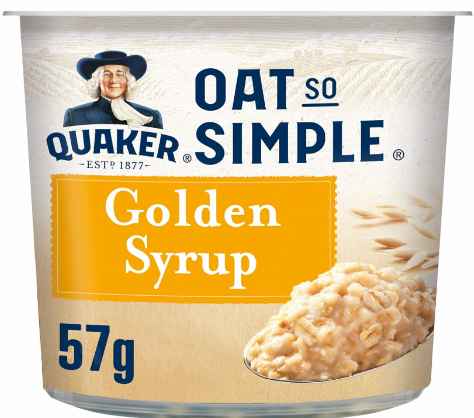 Quaker Oat So Simple Golden Syrup Porridge Pot Pack of 8 x 57g