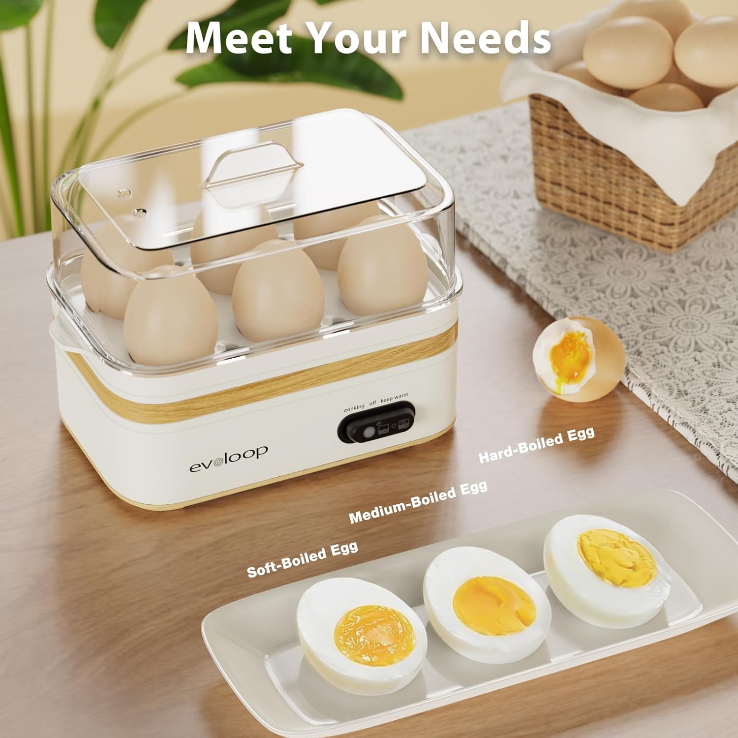 Egg Cooker Electric 6 Eggs Capacity