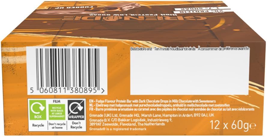 Grenade High Protein, Low Sugar Bar -12 x 60 g