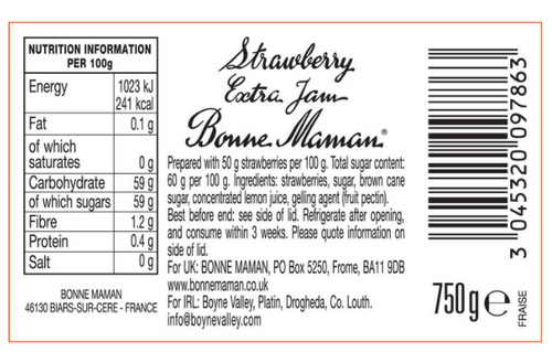 Bonne Maman Strawberry Preserves Pack of 1 x 750g