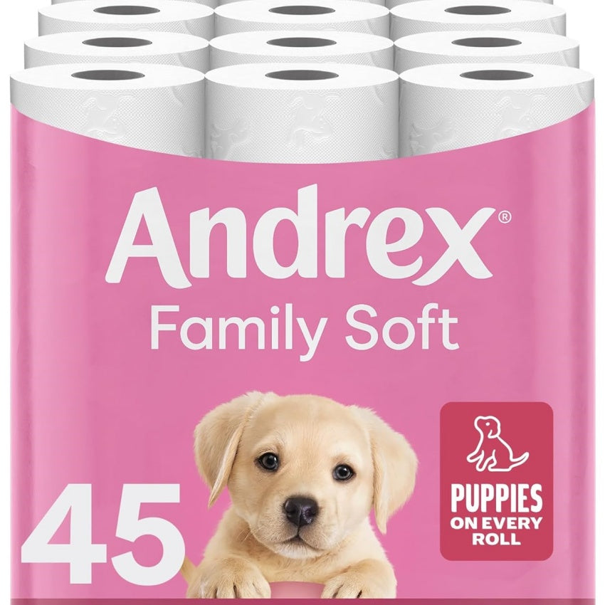 ON SALE , Family Soft Toilet Tissue 45 Rolls , FSC Certified – Andrex