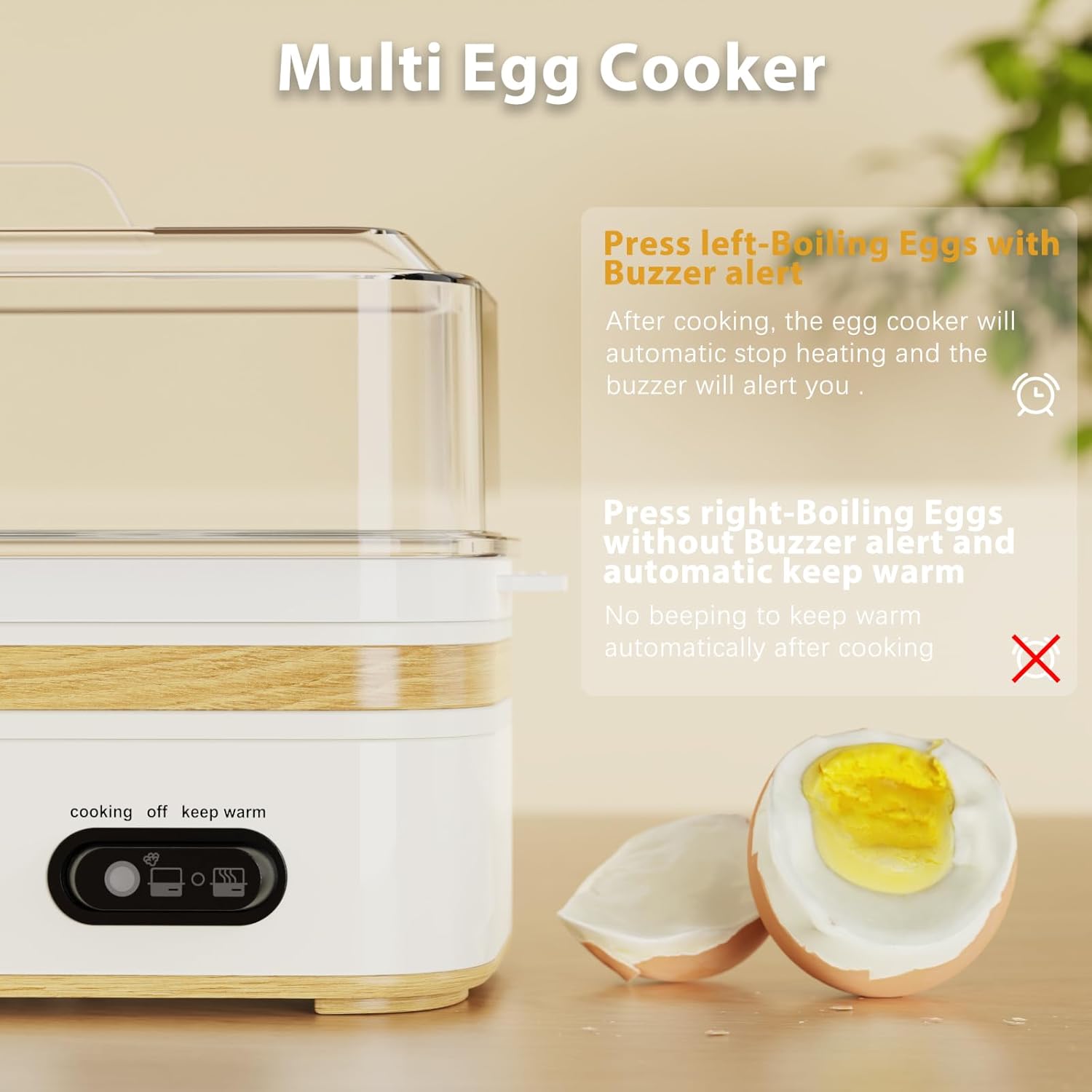 Egg Cooker Electric 6 Eggs Capacity