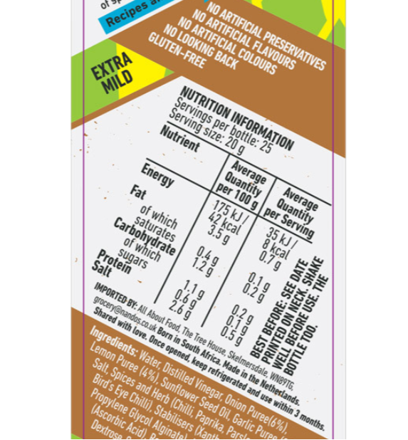 Nando's Lemon & Herb PERi PERi Sauce Pack of 2x500ml