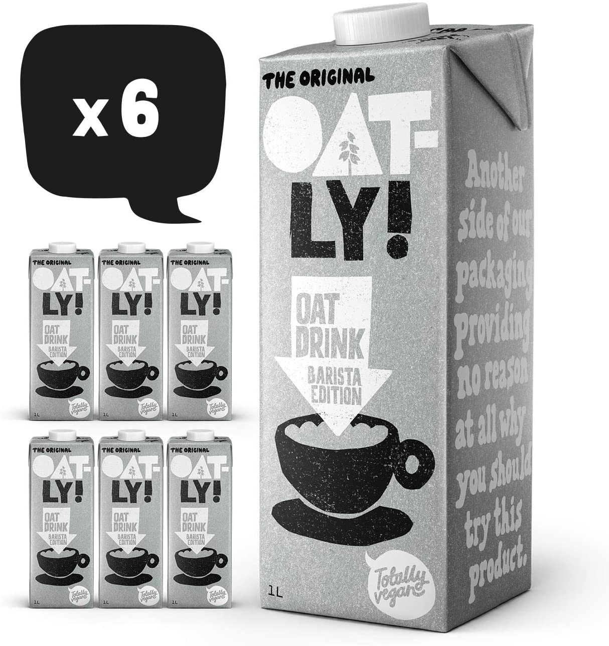 Oatly Oat Drink Barista Edition Long Life Bundle 1 Litre (6 Pack) – Totally Vegan – Dairy Free Oat Milk
