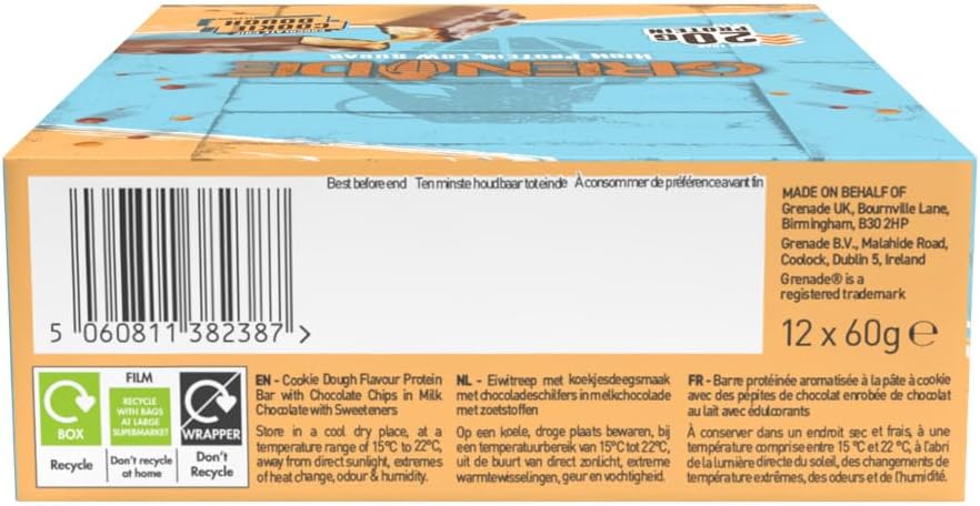 Grenade High Protein, Low Sugar Bar -12 x 60 g