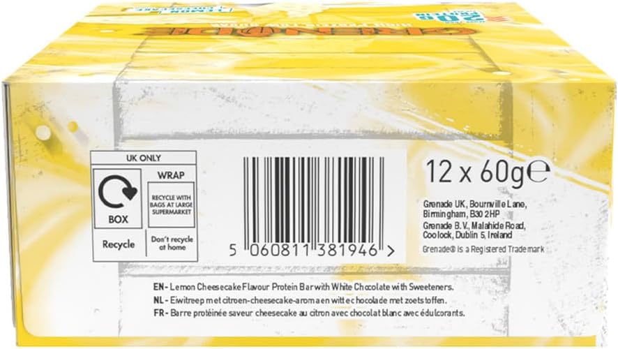 Grenade High Protein, Low Sugar Bar -12 x 60 g