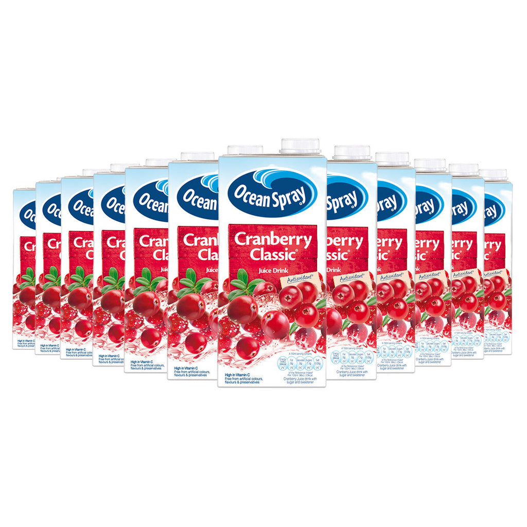 Oceanspray Cranberry Juice, 12 Pack x 1L – NEW PACK