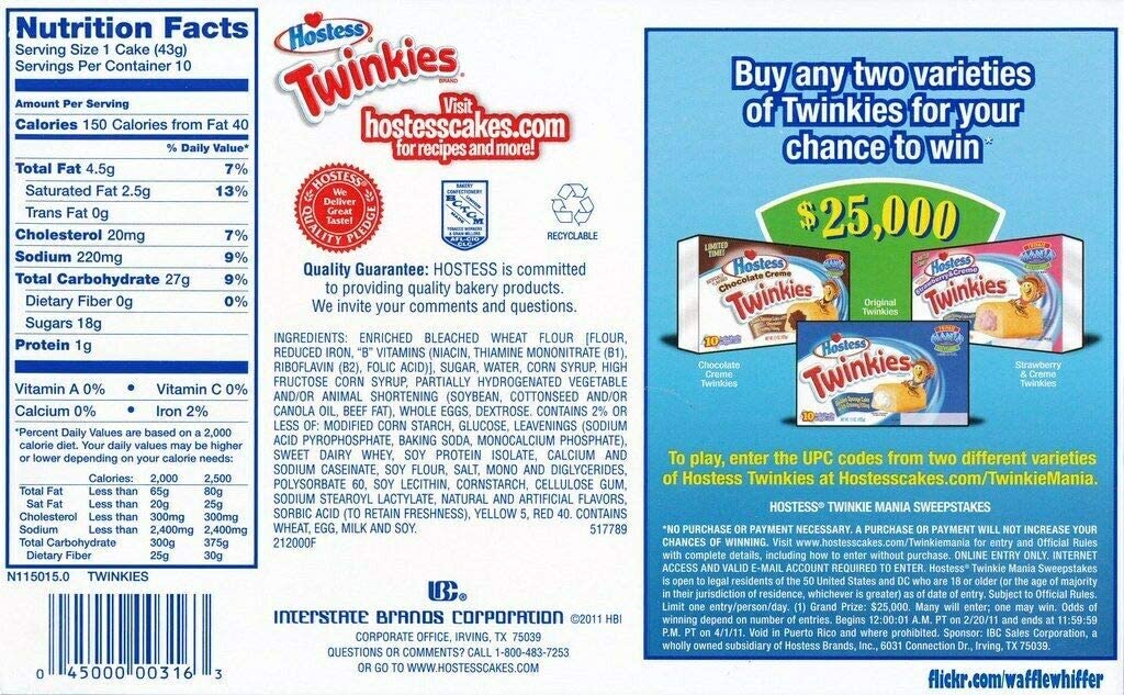 Hostess Twinkies Golden Sponge Cakes 2 x 10 Packs